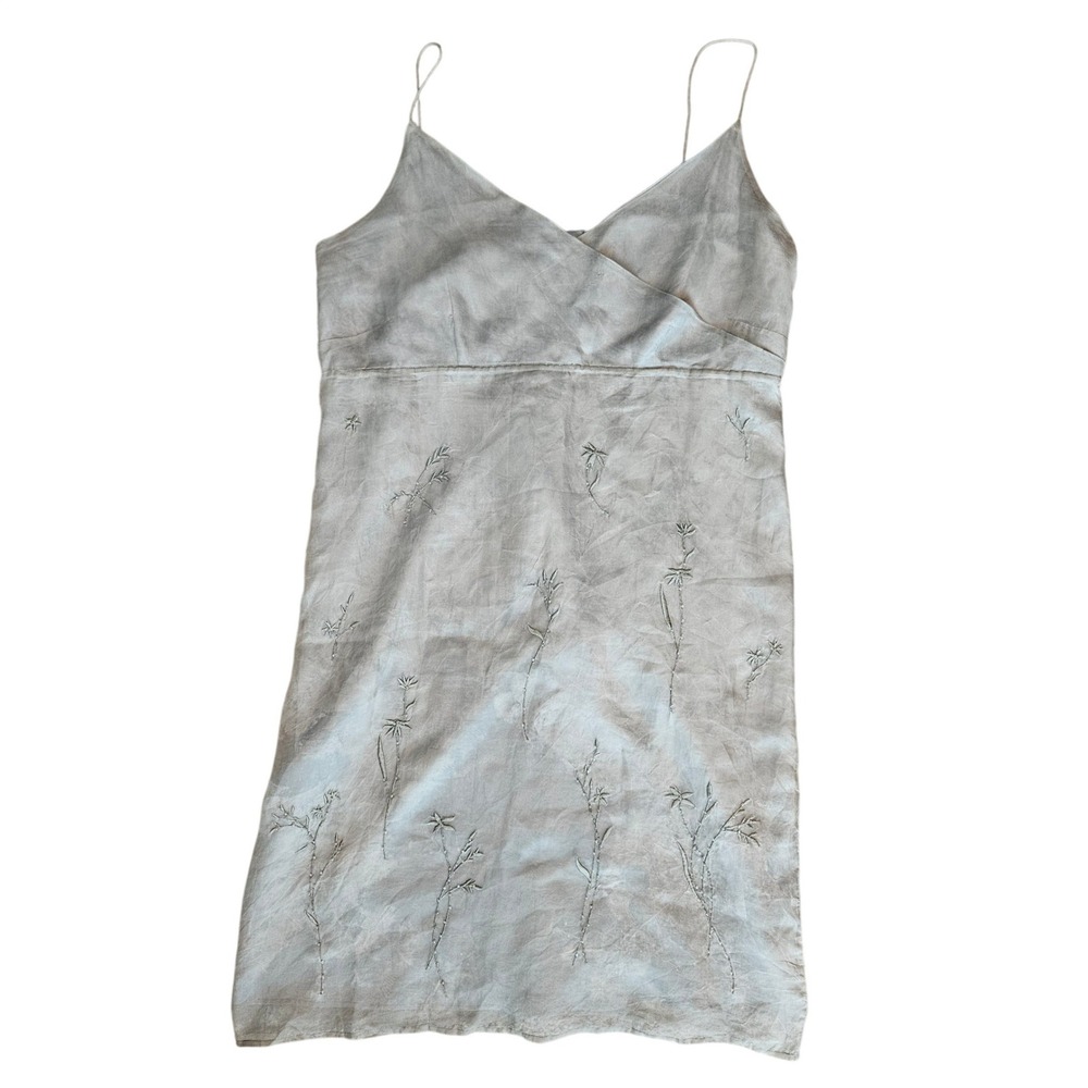 Relativity Dress Women's XL 100% Silk Babydoll Gray‎ Y2K Fairy Hoco